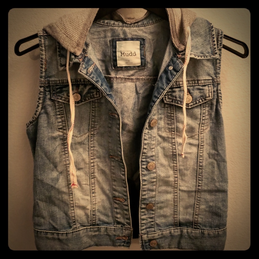 Denim Hoodie Vest